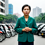 **Urban Challenges in Vietnam**: A professional Vietnamese urban dweller, fully clothed in modest business attire, stands contemplatively on a bustling street in a dense metropolis like Ho Chi Minh City or Hanoi during peak hour. The background features towering concrete buildings and a heavy flow of motorcycles and cars, with very limited green spaces, conveying the urban sprawl and challenges. The atmosphere has a slight, subtle haze, suggesting air quality concerns. The scene is captured in a realistic, documentary photography style, with muted colors.
    *   **Mandatory Inclusions**: safe for work, appropriate content, fully clothed, professional.
    *   **Anatomy/Quality**: perfect anatomy, correct proportions, natural pose, well-formed hands, proper finger count, natural body proportions, professional photography, high quality.