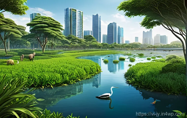 도시에서의 야생동물의 생태학적 가치 - **Prompt 2: Green Infrastructure and Community Engagement**
    "An inspiring illustration of a mode...