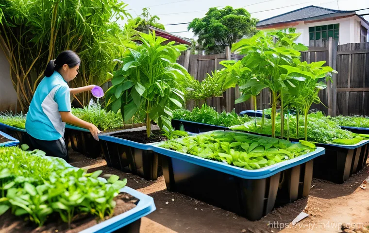 도시의 자연 회복력 향상을 위한 방법 - **"Vibrant Vietnamese Community Garden Transformation"**
A wide shot of a bustling, vibrant comm...