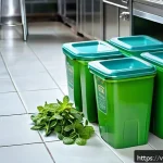 Home 22 도시에서의 설치류 관리 방법 - A clean and well-maintained Vietnamese kitchen interior showing daily cleaning routines: polished ti...