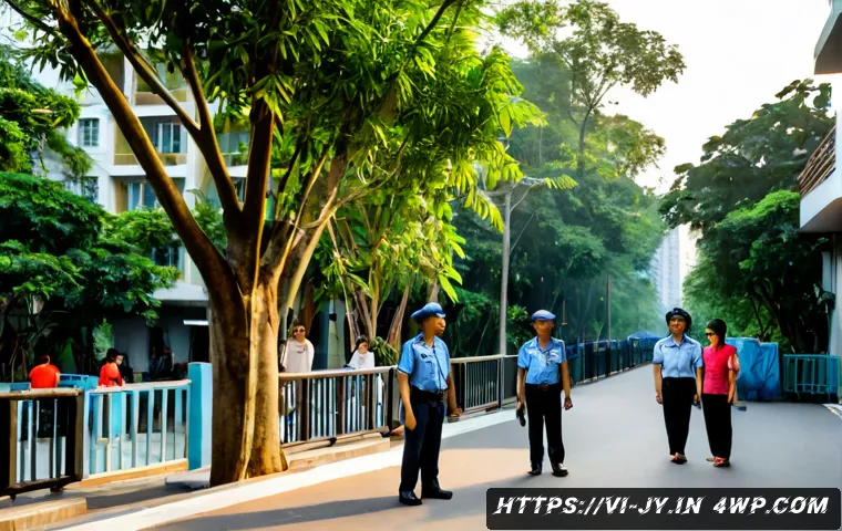 도시에서의 야생동물과의 공존 사례 연구 - Photorealistic urban wildlife coexistence scene in Ho Chi Minh City, a Vietnamese park ranger and lo...